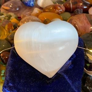 Selenite polished large heart S1